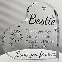 Gifts For Women Engraved Heart Acrylic Plaque 3.94 X 3.94 Inches (Approximately 10 X 10 Cm) Birthday Gifts For Women Friendship Friendship Gifts For Women Men Girls Her Gifts For Good Friends Lightinthebox
