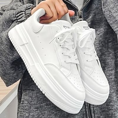 Men's Sneakers Plus Size White Shoes Walking Casual Daily Leather Comfortable Booties  Ankle Boots Loafer Black White Spring Fall Lightinthebox