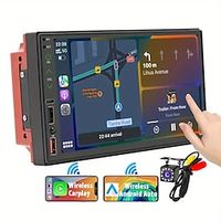 Upgrade Wireless CarPlay/Android Auto 7 Inch Double Din Car Stereo0With LCD Touchscreen FM/AM Radio BT 5.1 Type-C Charge Phone-Link miniinthebox - thumbnail