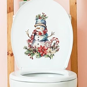 Christmas Snowman Flower Sticker Children's Room Toilet Sticker Home Decoration Xmas Wall Sticker miniinthebox