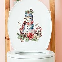 Christmas Snowman Flower Sticker Children's Room Toilet Sticker Home Decoration Xmas Wall Sticker miniinthebox - thumbnail