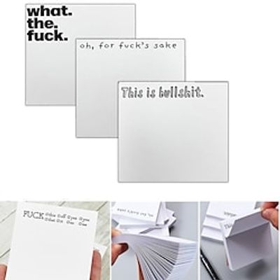 Funny Sticky Note  Gift, What The Fucks Sticky Notepad Novelty Notepads, Funny Sassy Rude Desk Accessory Gifts for Friends, Co-Workers, Boss miniinthebox