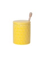 Now Designs 10oz Honeycomb Honey Pot With Dipper Yellow