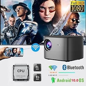 Factory Outlet F18 LCD Projector Built-in speaker Auto focus WIFI Projector Keystone Correction 1080P (1920x1080) 350 lm Android 10.0 Compatible with iOS and Android Lightinthebox