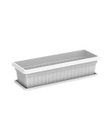 Cosmoplast Exotica Planter Small with Tray White - thumbnail