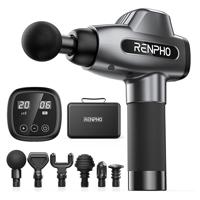 RENPHO Percussion Massage Gun | Professional Powerful | 20 Speeds with 6 Massage Heads | Black | RF-GM168-BK