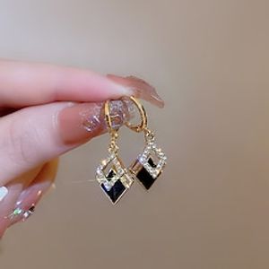 Women's Drop Earrings Fine Jewelry Classic Precious Personalized Stylish Earrings Jewelry Black For Gift Festival 1 Pair Lightinthebox