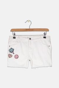 Girls Patch Five Pocket Shorts  Bright White