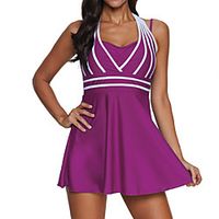 Women's Tankini Swimwear Quick Dry Stretchy Sleeveless 2 Piece - Swimming Surfing Snorkeling Stripes Summer Lightinthebox - thumbnail