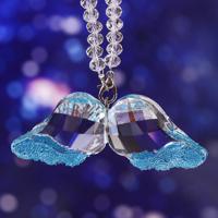 Kaisa Fashion Crystal Angel Wings Car Pendant Car Rearview Mirror Decoration Hanging Charm Ornaments Auto Interior Accessories