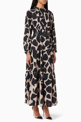 Tiered Maxi Dress in Animal Print Tiered Maxi Dress in Animal Print