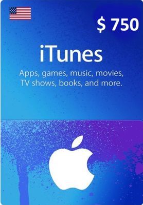$750 USA Apple iTunes Gift Card (Instant E-mail Delivery)
