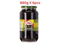 Crespo Sliced Black Olives Jar (Pack Of 6 X 890g)