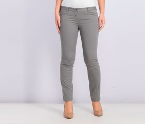 Womens Belt Loops Plain Chino Pants  Gray