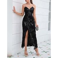 Women's Prom Dress Party Dress Wedding Guest Dress Long Dress Maxi Dress Black White Pink Sleeveless Pure Color Backless Spring Fall Winter Spaghetti Strap Fashion Winter Dress Wedding Guest Evening Lightinthebox - thumbnail