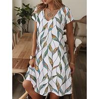 Women's Elegant Dress Graphic Print V Neck Mini Dress Elegant Stylish Holiday Date Short Sleeve Summer Lightinthebox