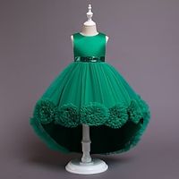 Princess Cinderella Dress Party Costume Flower Girl Dress Girls' Movie Cosplay Cosplay Costume Party Green Purple Rosy Pink Dress Halloween Children's Day Masquerade Organza World Book Day Costumes miniinthebox - thumbnail