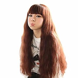 -new fashion fluffy long curly full wig as real hair (wine red) miniinthebox
