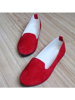 Plain Flat Velvet Round Toe Casual Flat & Loafers - thumbnail