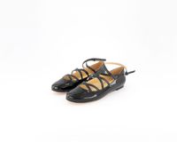 Kids Girls Strapy Flat  Black - thumbnail