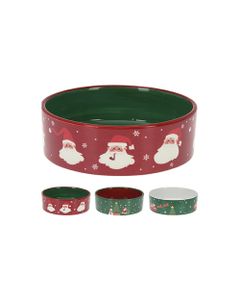 Koopman Xmas Pet Bowl Ceramic Dia15cm Assorted 1 Piece