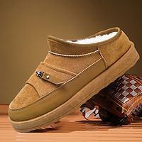 Men's Loafers  Slip-Ons Warm Slippers Winter Shoes Fleece lined Walking Casual Outdoor Daily PU Plush Warm Loafer Black Brown Gray Fall Winter Lightinthebox - thumbnail