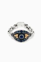 Eye Chain Ring with Sapphires in 18kt Gold & Sterling Silver - thumbnail