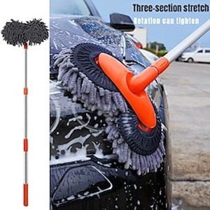 Double Brush Head Mop Kit Microfiber Car Wash Brush Mop Kit with Long Handle for Cleaning Car Tools and Vehicles miniinthebox