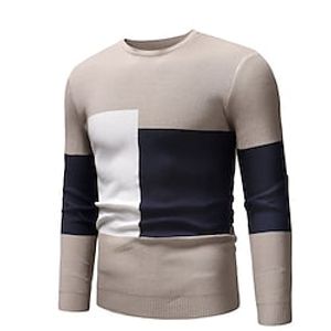 Men's Sweater Pullover Sweater Jumper Knit Knitted Crew Neck Clothing Apparel Winter Fall Black Brown XXS XS S miniinthebox