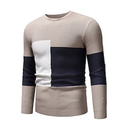 Men's Sweater Pullover Sweater Jumper Knit Knitted Crew Neck Clothing Apparel Winter Fall Black Brown XXS XS S miniinthebox