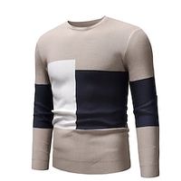 Men's Sweater Pullover Sweater Jumper Knit Knitted Crew Neck Clothing Apparel Winter Fall Black Brown XXS XS S miniinthebox - thumbnail