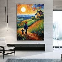Oil Painting Handmade Hand Painted Wall Art Abstract Knife PaintingLandscape Gray Home Decoration Decor Rolled Canvas No Frame Unstretched Lightinthebox - thumbnail