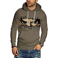 Men's Unisex Pullover Hoodie Sweatshirt Graphic Prints Eye Print Daily Sports 3D Print 3D Print Casual Hoodies Sweatshirts  Gray miniinthebox - thumbnail