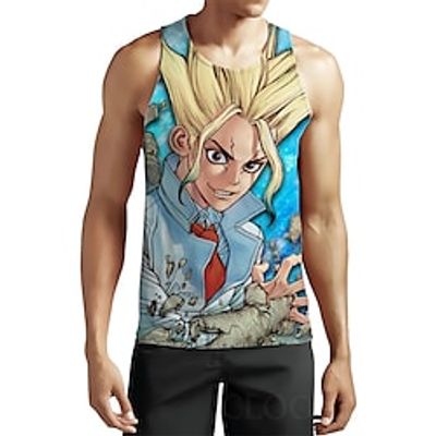 Inspired by Dr Stone Ishigami Senku Cosplay Costume T-shirt 100% Polyester Pattern Harajuku Graphic Kawaii Vest For Men's Sleeveless Lightinthebox Inspired by Dr Stone Ishigami Senku Cosplay Costume T-shirt 100% Polyester Pattern Harajuku Graphic Kawaii Vest For Men's Sleeveless Lightinthebox