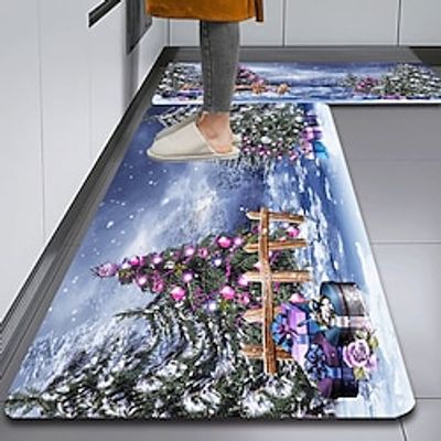 Christmas Tree Doormat Non-Slip Oil Proof Rug Indoor Outdoor Xmas Mat Bedroom Decor Bathroom Mat Entrance Rug Door Mat Bedroom Lightinthebox