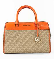 Michael Kors Travel Medium Poppy Signature PVC Duffle Crossbody Handbag Purse (72325)