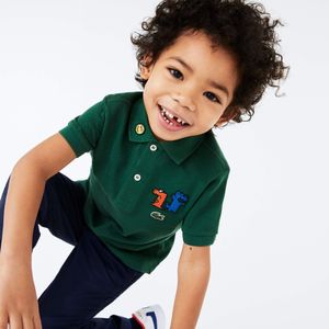 Boys' Lacoste Fun Crocodiles Cotton Piqué Polo Shirt