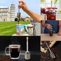 Final Press Coffee Infuser, Portable French Coffee and Tea Press Maker, Coffee Filter Reusable Wear-Stainless Steel for Trips, Camping, Work  School Lightinthebox - thumbnail
