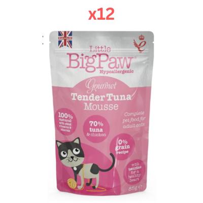 Little Big Paw Gourmet Atlantic Tuna Mousse Wet Cat Food 85g Pack Of 12
