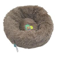 Nutrapet Grizzly Velor Plush Round Pet Bed Dark Beige Small - 50 x 15 cm - thumbnail