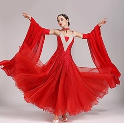 Ballroom Dance Dress Women's Performance Competition Modern Party Costumes  Big Swing Tango Waltz  Dancing Clothes Lightinthebox
