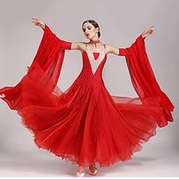 Ballroom Dance Dress Women's Performance Competition Modern Party Costumes  Big Swing Tango Waltz  Dancing Clothes Lightinthebox - thumbnail