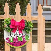 Summer Watermelon Wooden Door Sign - Charming Courtyard Indoor Outdoor Decoration with Artificial Hanging Loop, Perfect for Adding a Splash of Seasonal Delight to Your Home Lightinthebox