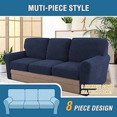 Stretch Sofa Cover with Backrest Cover, Cushion Cover, Armrest Cover, Anti-Scratch Couch Cover for Dogs Washable Protector Slipcovers miniinthebox Stretch Sofa Cover with Backrest Cover, Cushion Cover, Armrest Cover, Anti-Scratch Couch Cover for Dogs Washable Protector Slipcovers miniinthebox