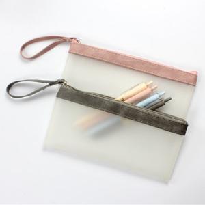 Translucent Zipper Pencil Pen Case Stationery