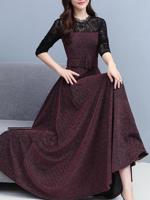 Autumn over-the-knee dress women new middle-aged temperament noble gold velvet long western style skirt