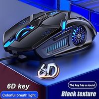 Gaming Mouse Low-noise 7 Color Backlight 6 Key Anti-slip Mechanical Mouse USB Wired Gaming Mouse for PC and Laptop Lightinthebox - thumbnail