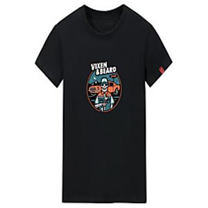 Men's Unisex Tee T shirt Hot Stamping Cartoon Graphic Prints Letter Plus Size Print Short Sleeve Casual Tops Cotton Basic Fashion Designer Big and Tall White Black Dark Gray Lightinthebox