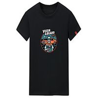 Men's Unisex Tee T shirt Hot Stamping Cartoon Graphic Prints Letter Plus Size Print Short Sleeve Casual Tops Cotton Basic Fashion Designer Big and Tall White Black Dark Gray Lightinthebox - thumbnail