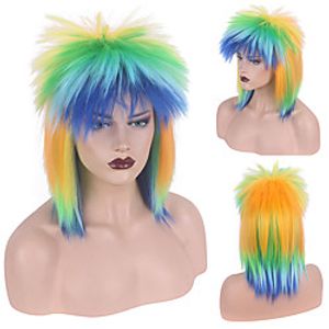 Synthetic Wig Natural Straight Layered Haircut Wig Medium Length A1 Synthetic Hair Women's Cosplay Party Fashion Blue Green Lightinthebox